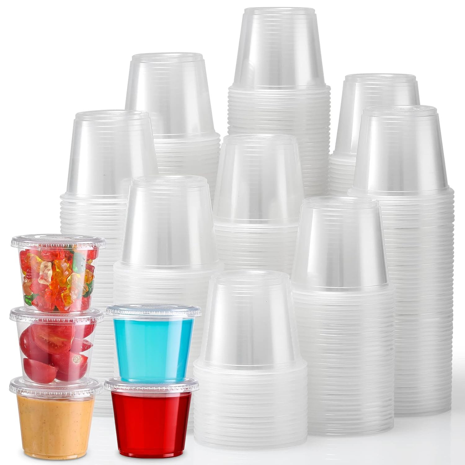 Portion Cups with Lids, 240 Sets – 5.5 Oz Airtight, Stackable Souffle Cups, Sala