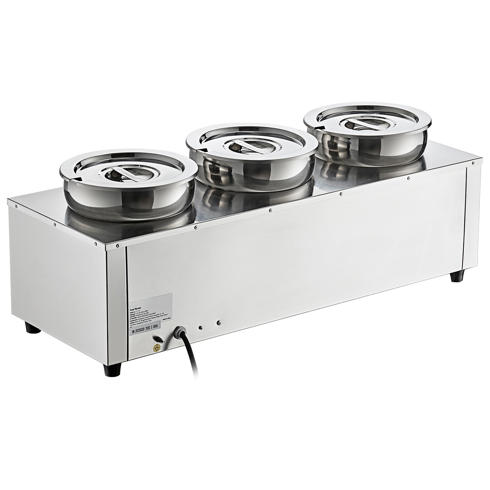 Uimoso Commercial Soup Warmer Soup Station with 3*7.4Qt Pot Soup Kettle Warmer