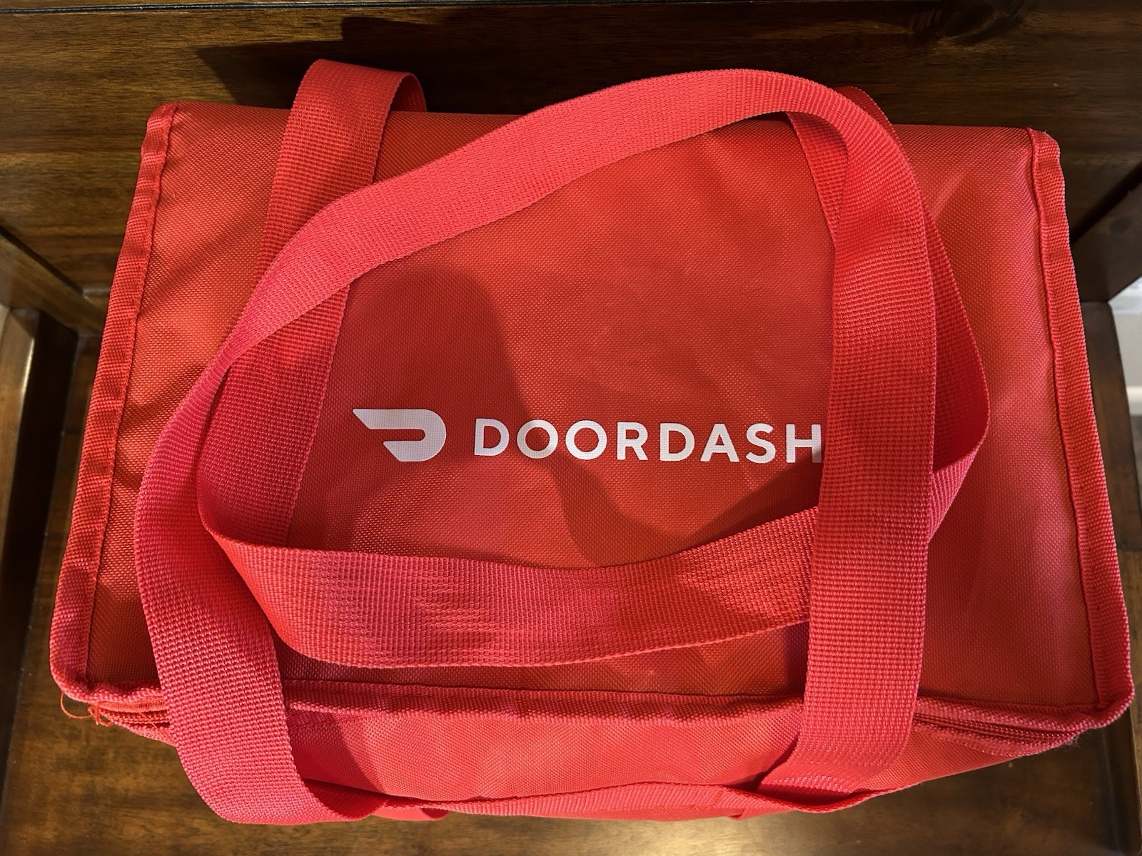 DoorDash Insulated Food Delivery Bag Tote Dasher Zippered Red 14x10x9.5 DDH686x