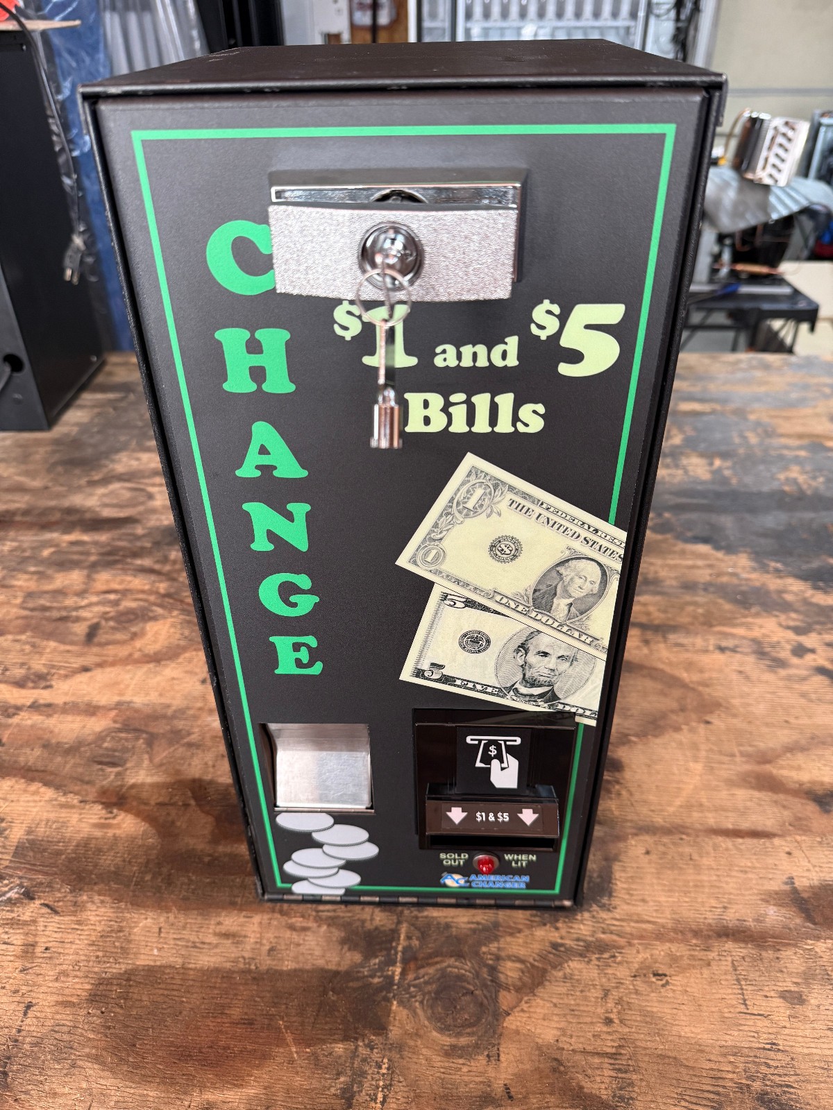 REBUILT American Changer AC500 Front Load Single Hopper Coin Change Machine