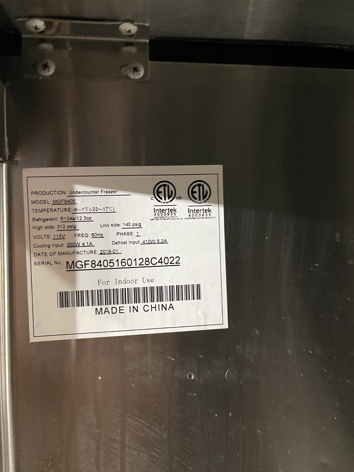 Atosa MGF8405GR 27″ One Solid Door Undercounter Freezer 7.15 cu. ft.