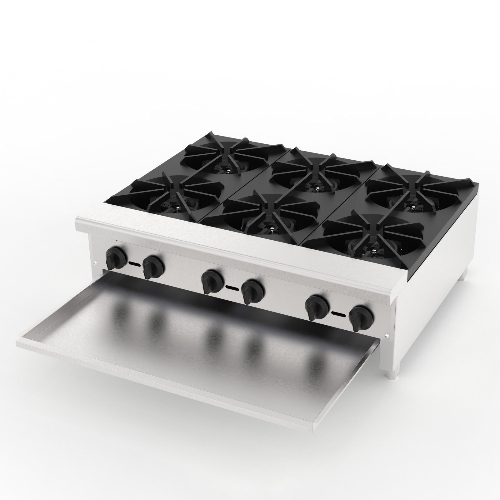 36″ Commercial Gas Stove 6-Burner Countertop Propane Cooking Hot Plate 168000BTU