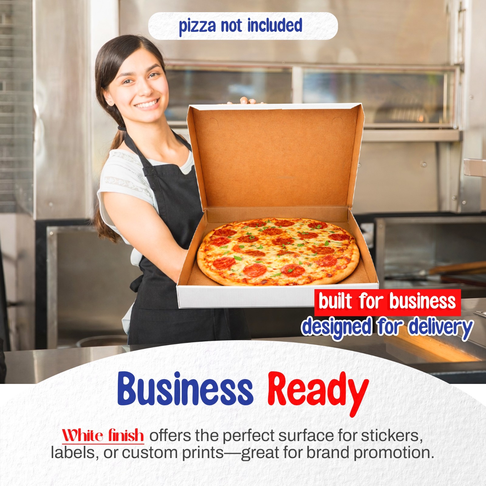 MT Products 16″ x 16″ x 1.9″ Extra Thin White Paperboard Pizza Boxes, Pack of 10
