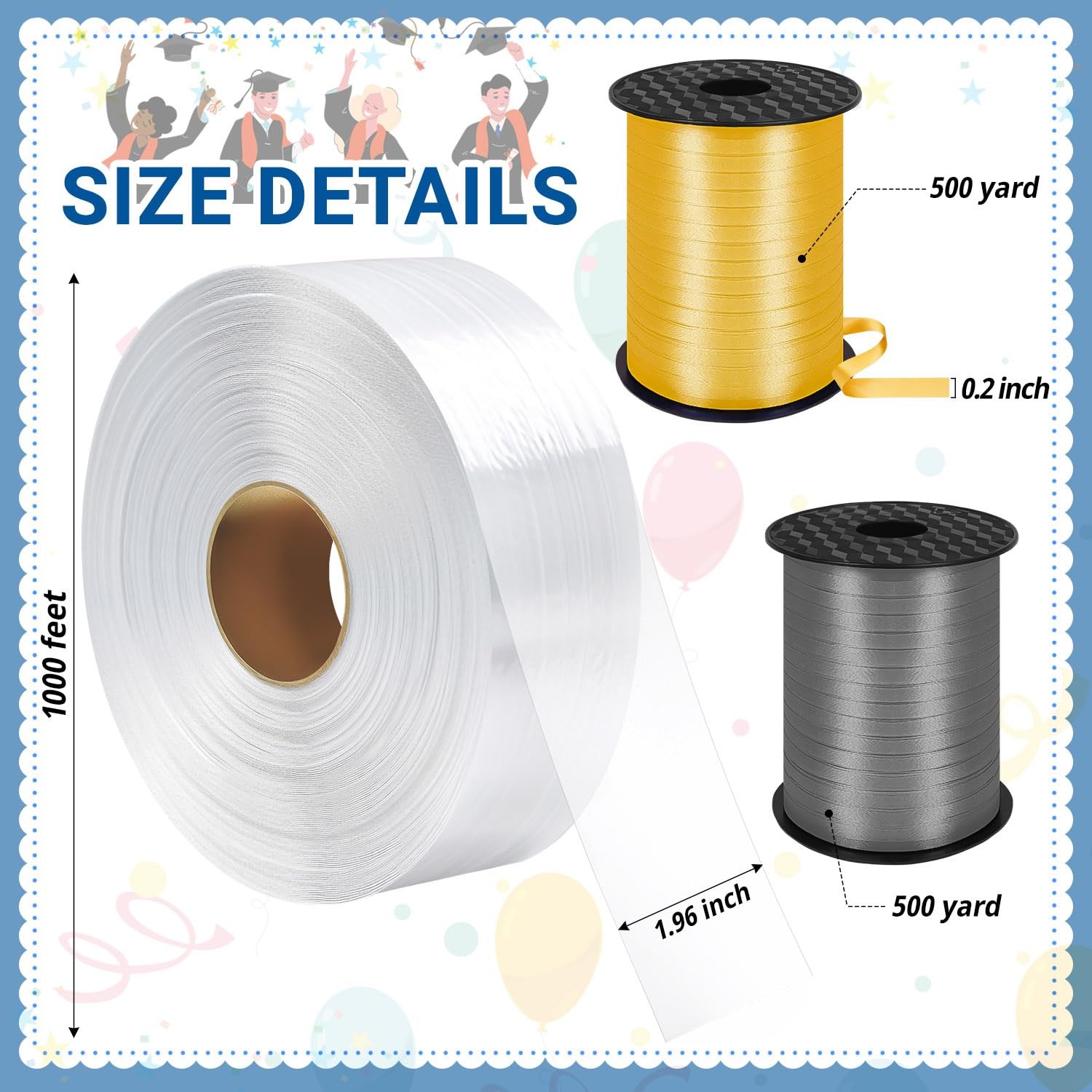 Candy Lei Poly Tubing, 2 Inch x 1000 ft Clear Graduation Candy Lei Making Kit…