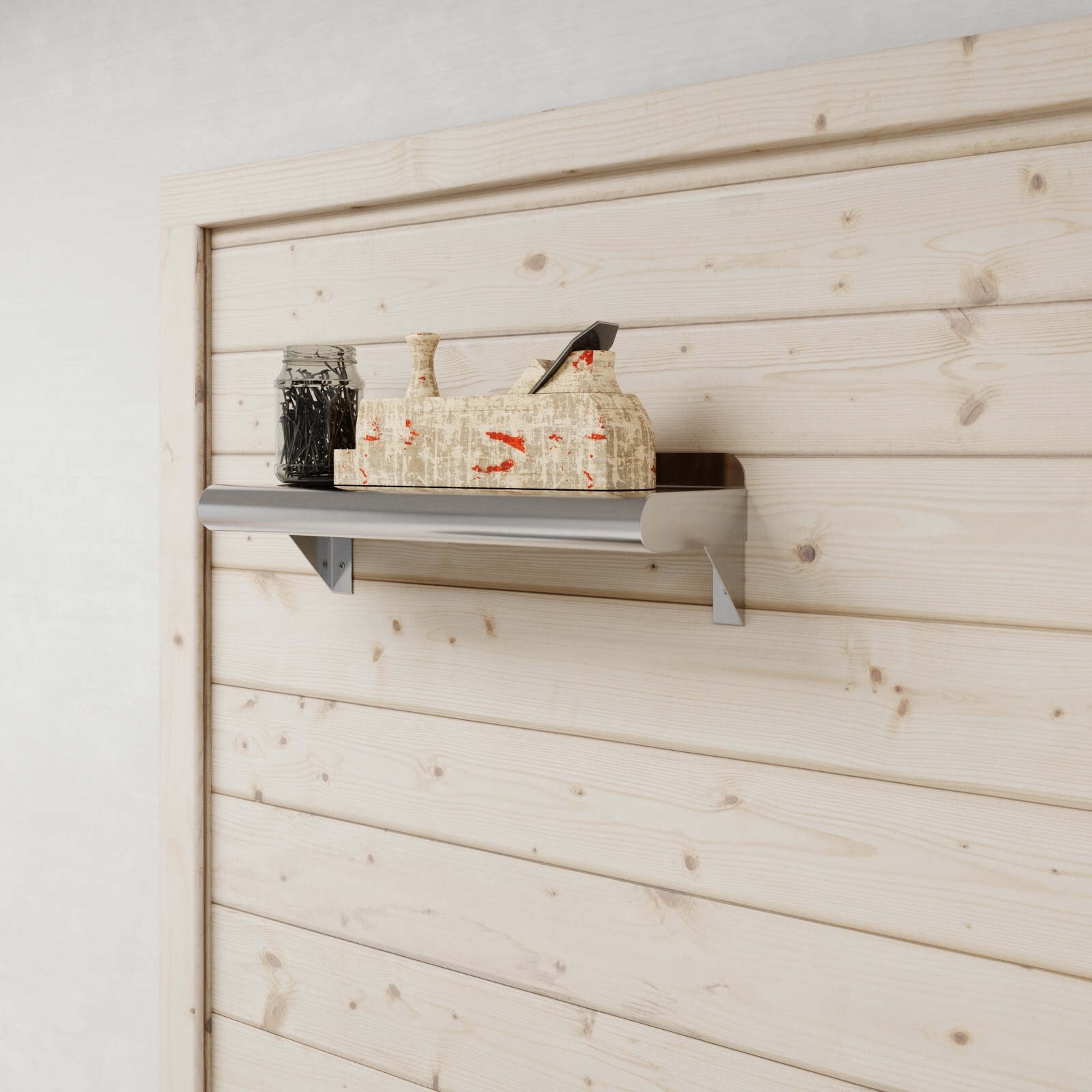 6″ x 16″ Metal Shelf | NSF Stainless Steel Wall Mount Floating Shelving