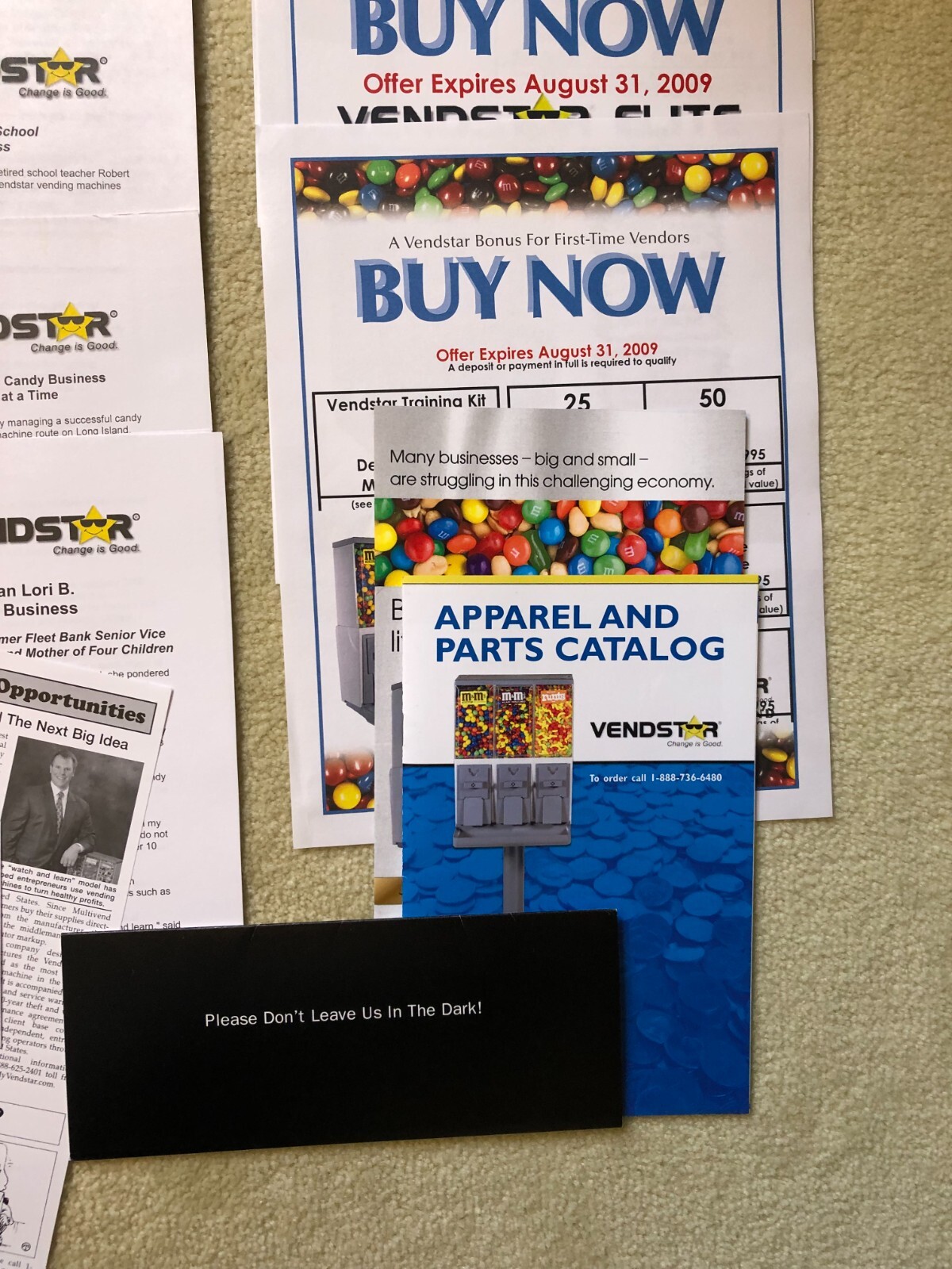 Vendstar 3000 Vending Machines Promotional & Informational Materials! Bulk candy