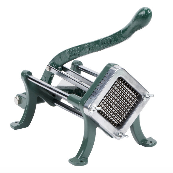 1/4″ Green Countertop Cast Iron French Fry Cutter Potato Straight Cutter Slicer