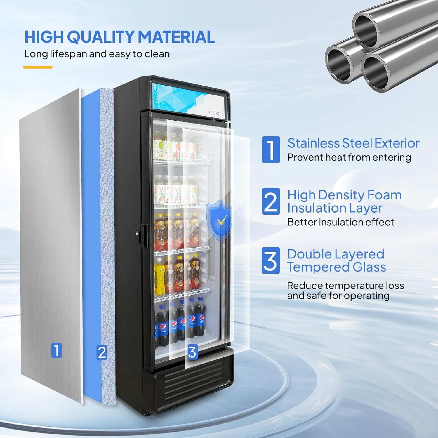 12.2 Cu.Ft/345L Commercial Merchandiser Beverage Refrigerator Display Cooler New