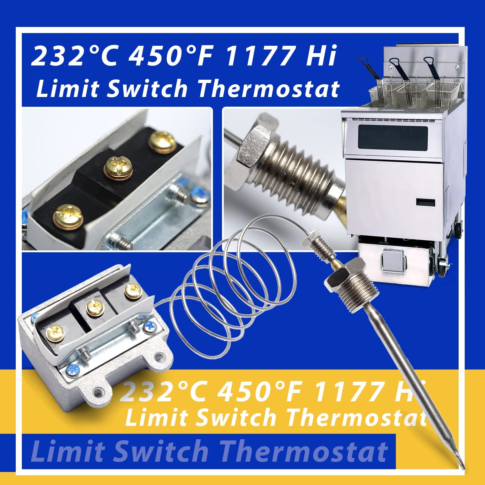 1177 high limit thermostat switch for Fryer 3/8Mpt Stuff Box, LCCM2003000 Hi Lim