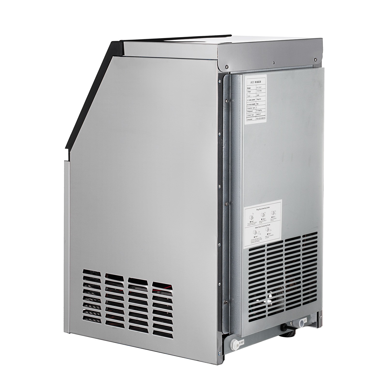 Commercial Ice Maker 50kg/24h Stainless Steel Ice Cube Machine for Bar Restauran