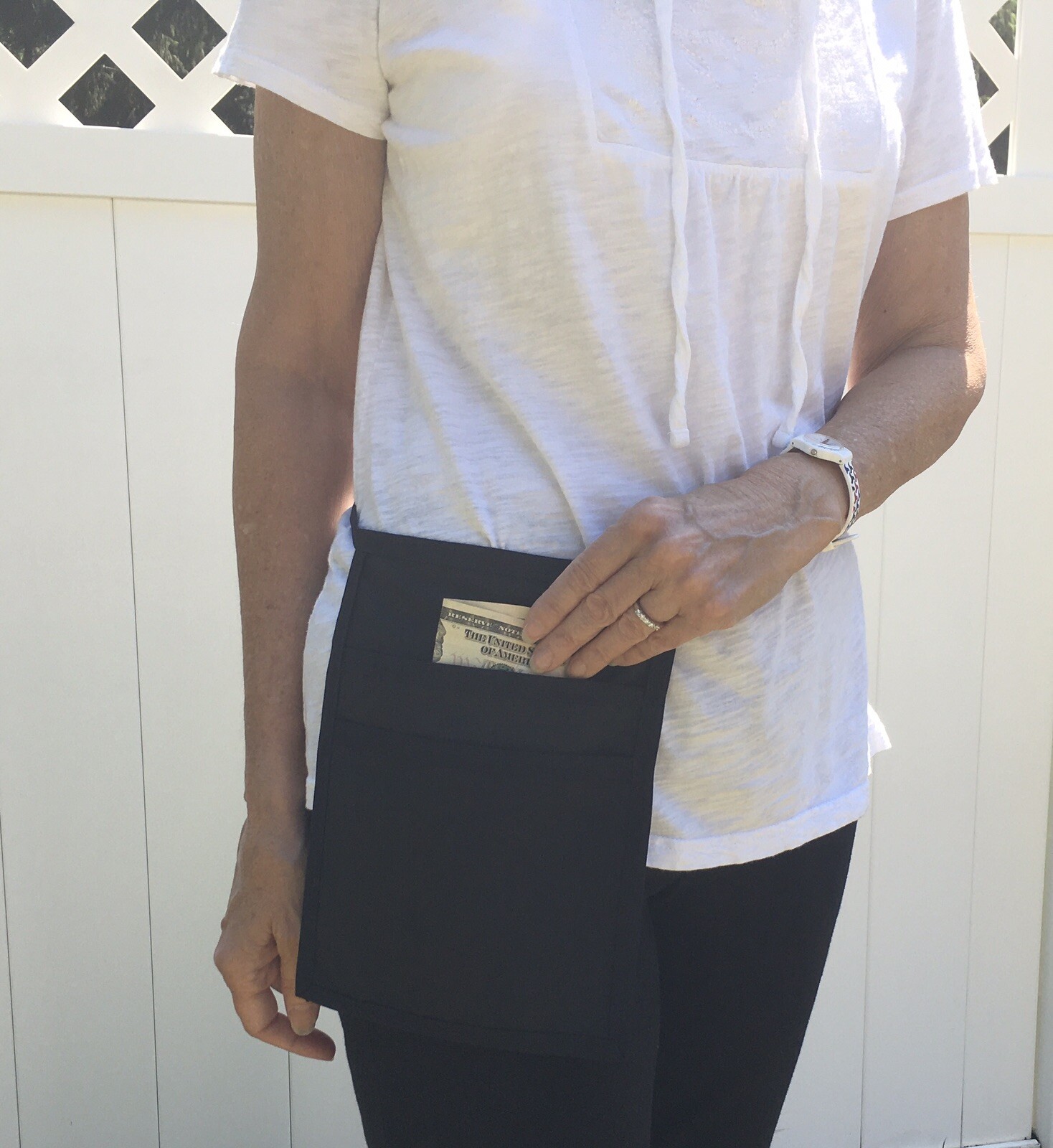 I Pad MINI Pocket Side Apron Bar Waiter Waitress Money Pouch Holds Black Book