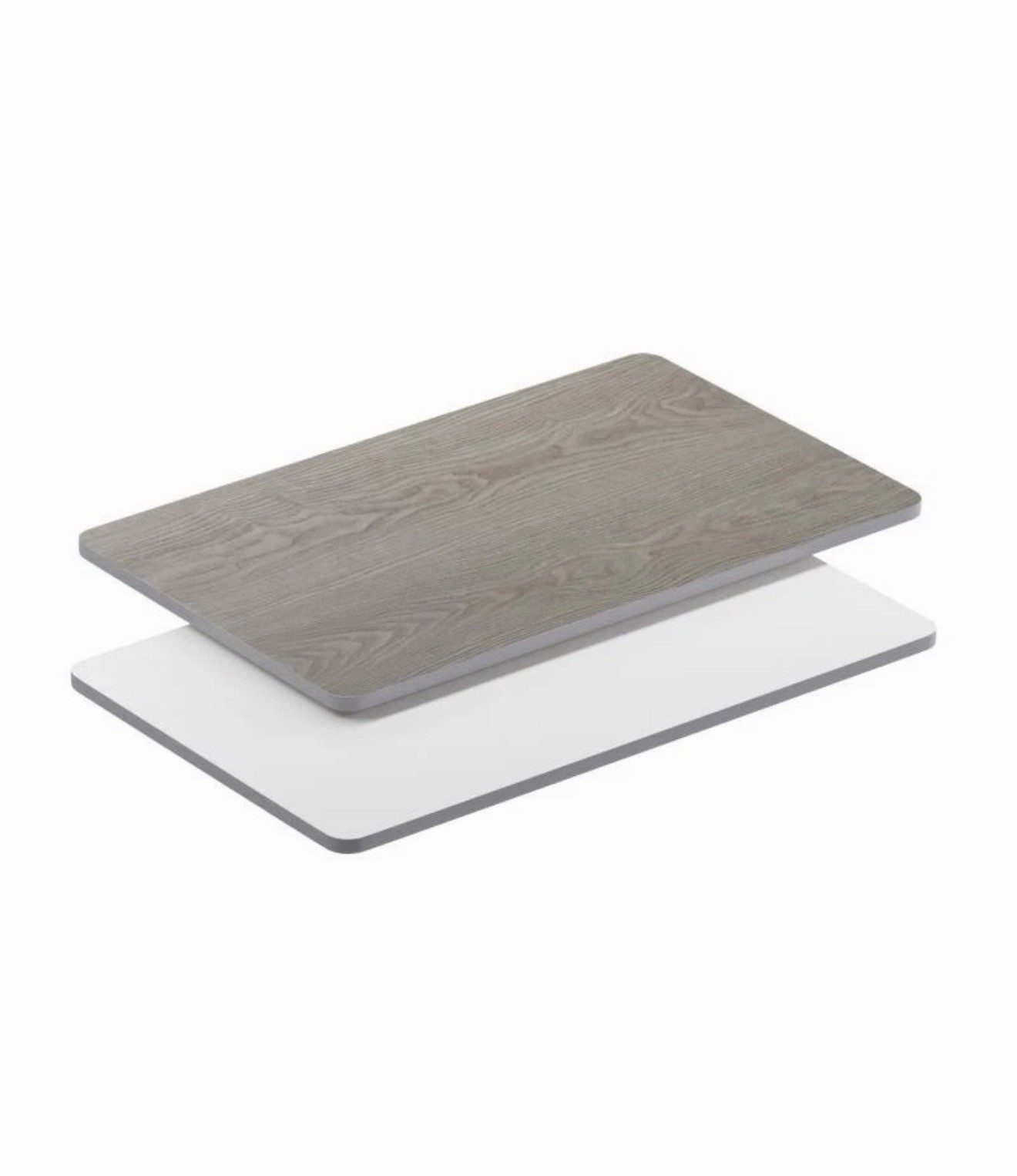 30″ x 48″ Rectangular Rest. Table Top with White or Gray Reversible Laminate Top