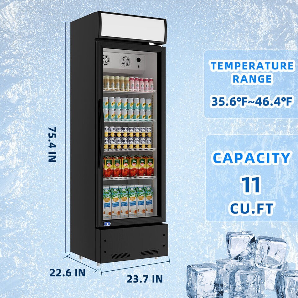 Fricool 23″ Single Glass Door Merchandiser Refrigerator Beverage Cooler NEW