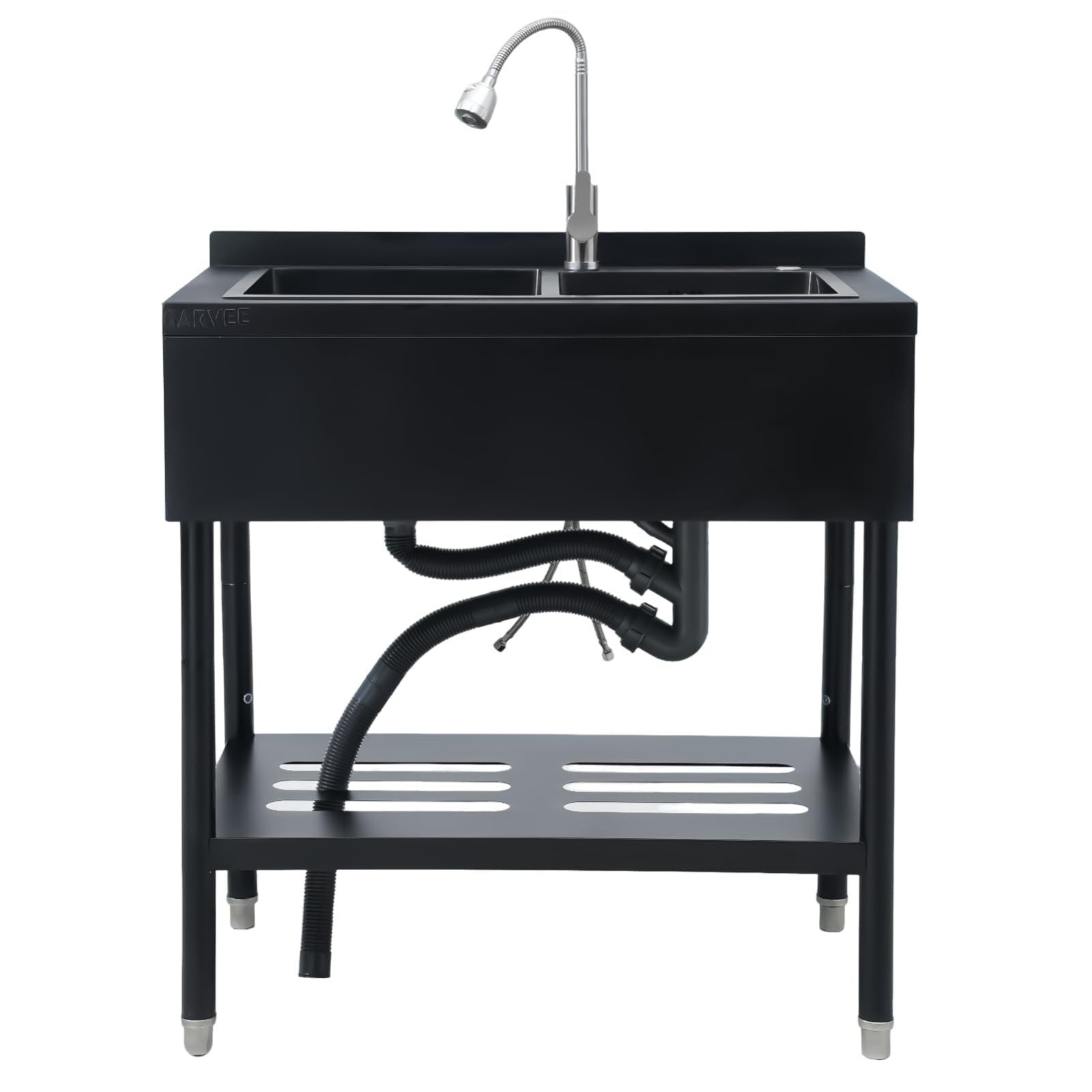 36.6 Inch Free Standing Stainless Steel Utility Sink with Faucet and Stand USA