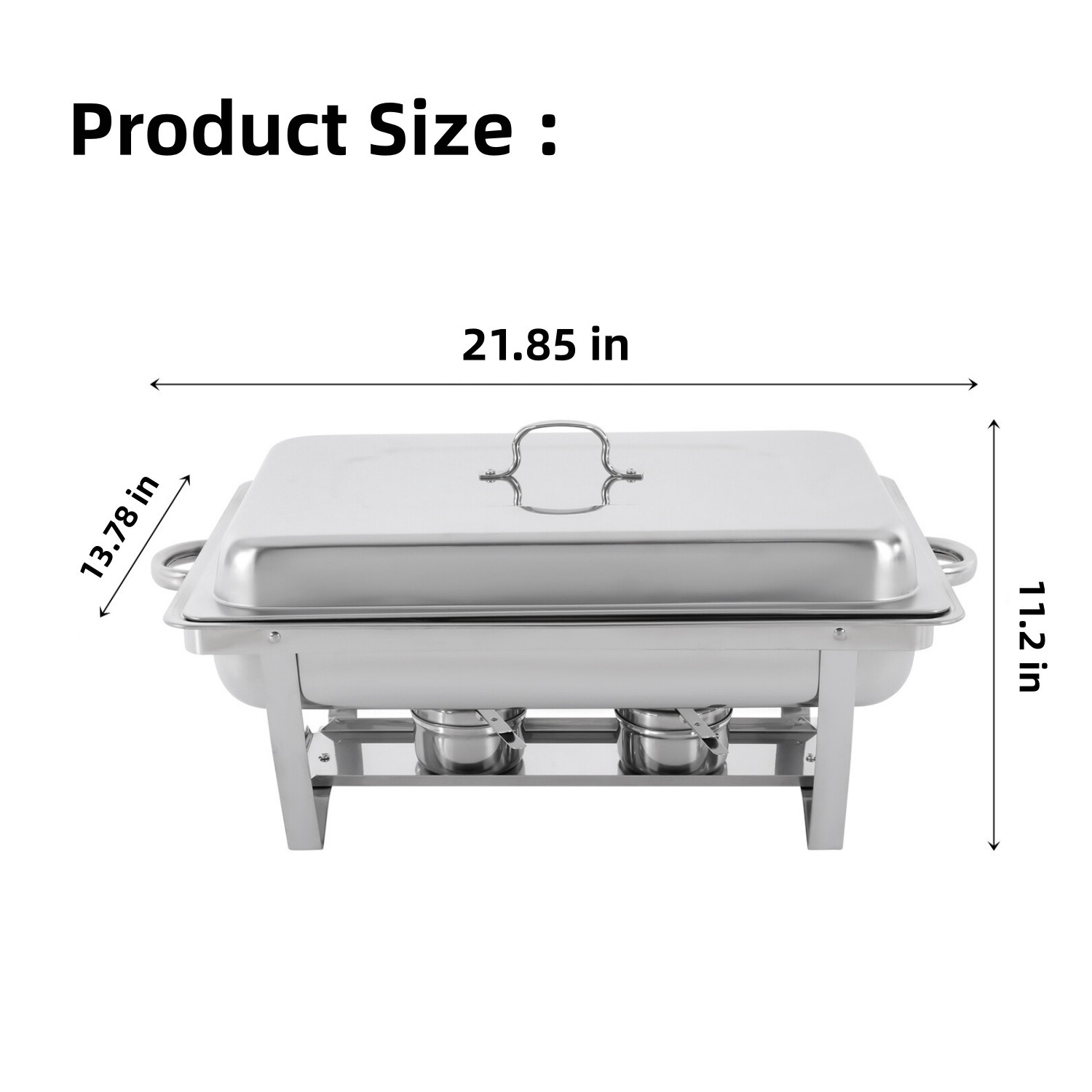 Chafing Dish Buffet Set Stainless Steel Food Warmer with 3 Pan for Wedding
