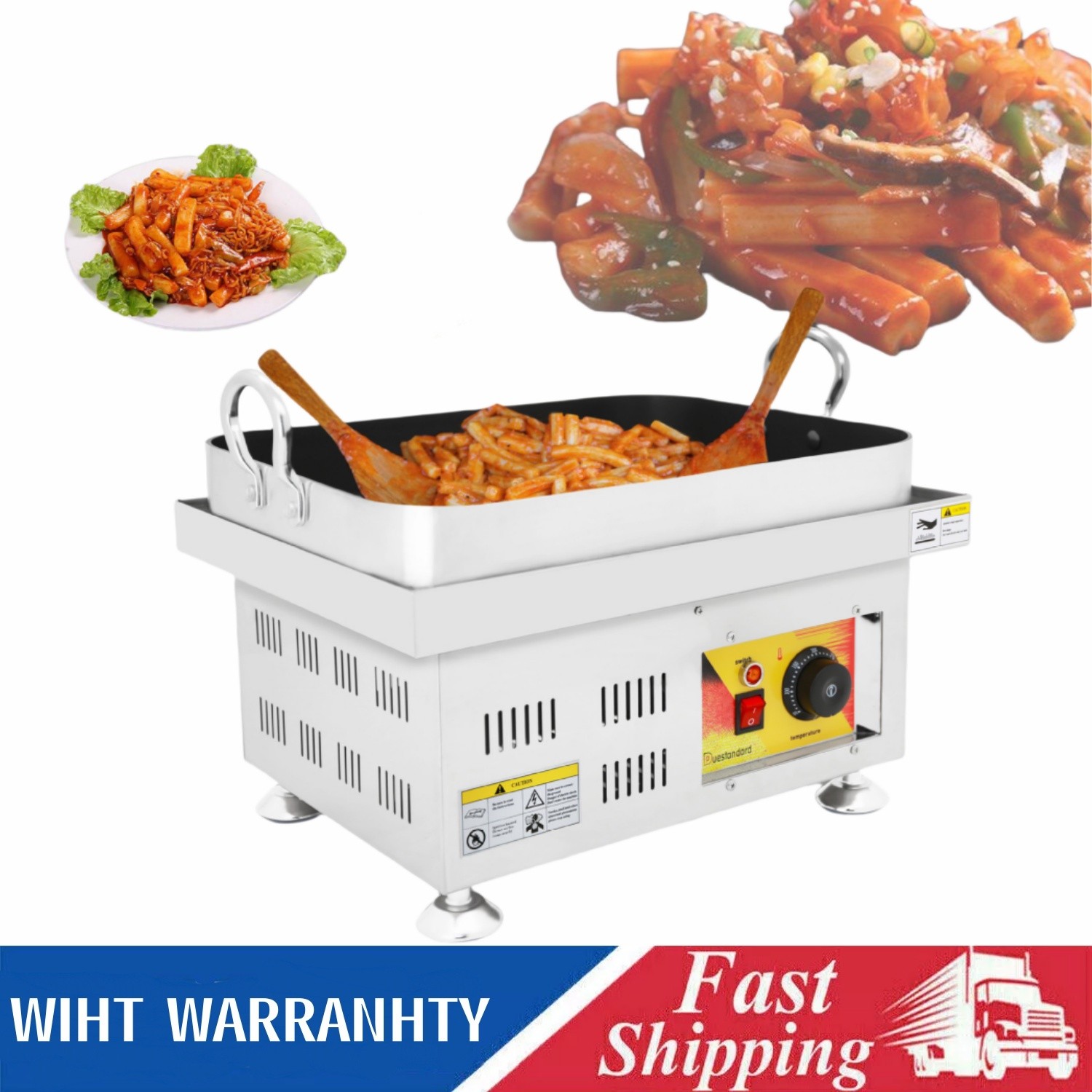 Nonstick Electric Korean Fried Rice Cake Maker Tteokbokki Cooking Stove