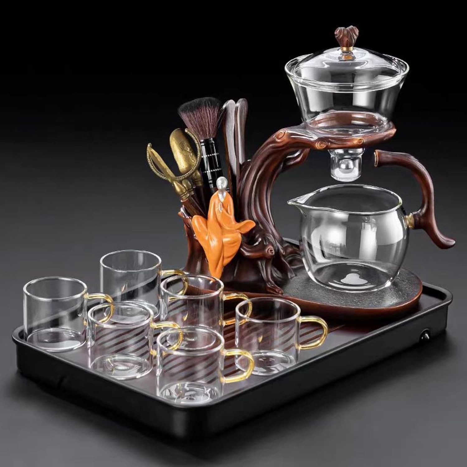 Magnetic TeaPot Semi-Automatic Drip Glass Teapots Lazy Kungfu Tea Infuser