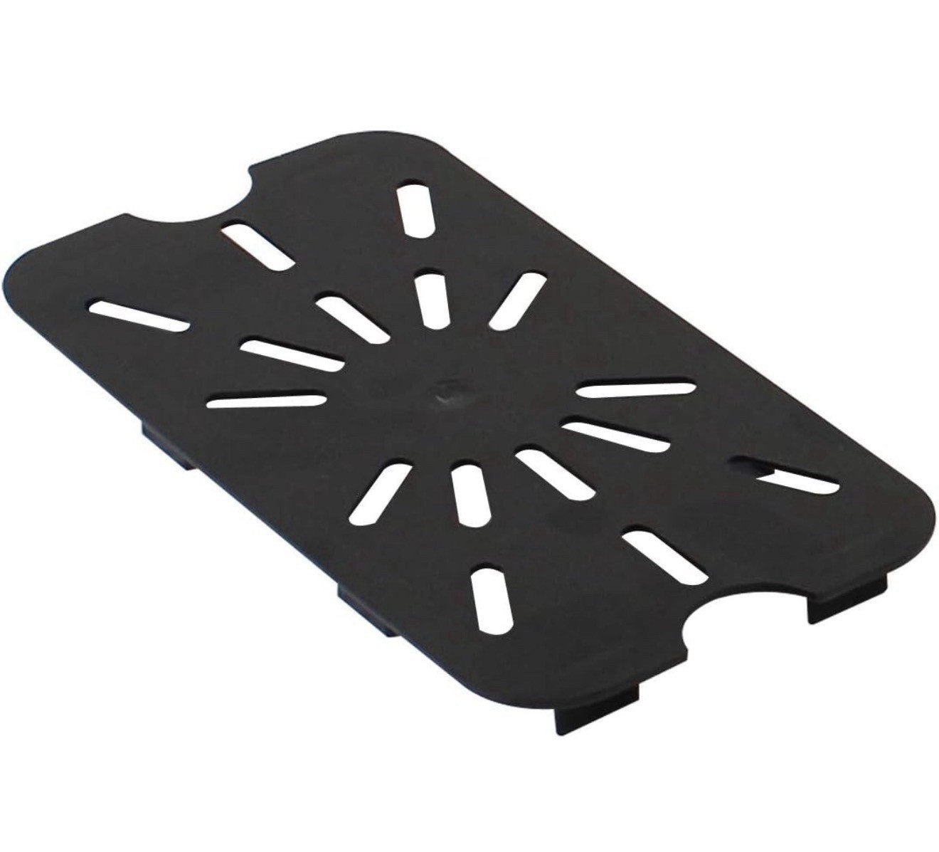 20 Pack Thunder Group PLPA7140DSBK 1/4 Size Drain Shelf Rack Insert Black NSF