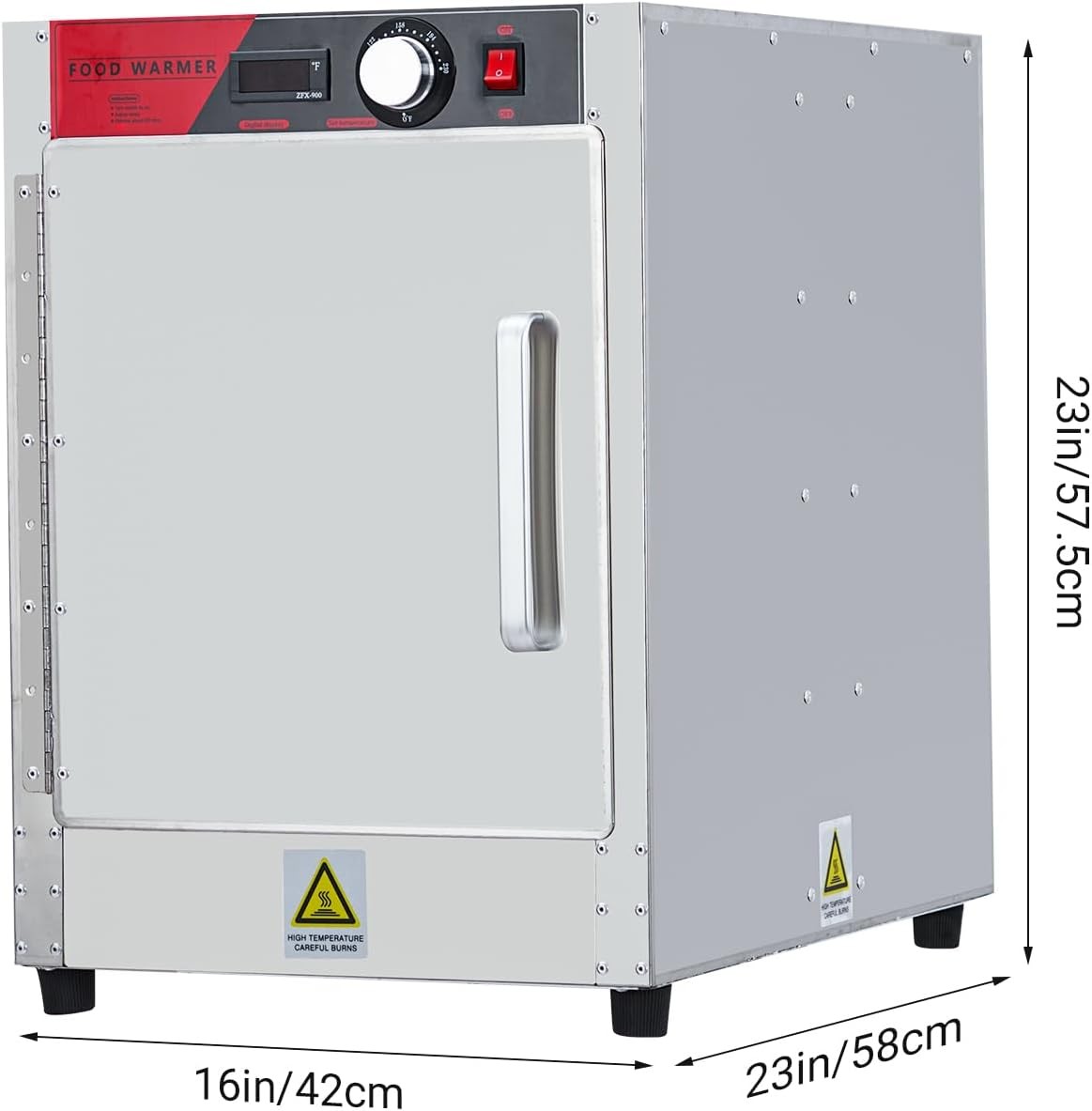 Commercial 4-Tier Heated Holding Cabinet 850W Stainless Hot Box Fits 1/1 Pans