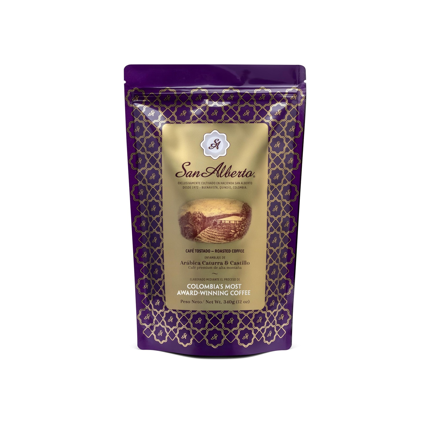 San Alberto Colombian Coffee Whole Bean 12 Ounce (Pack of 1),