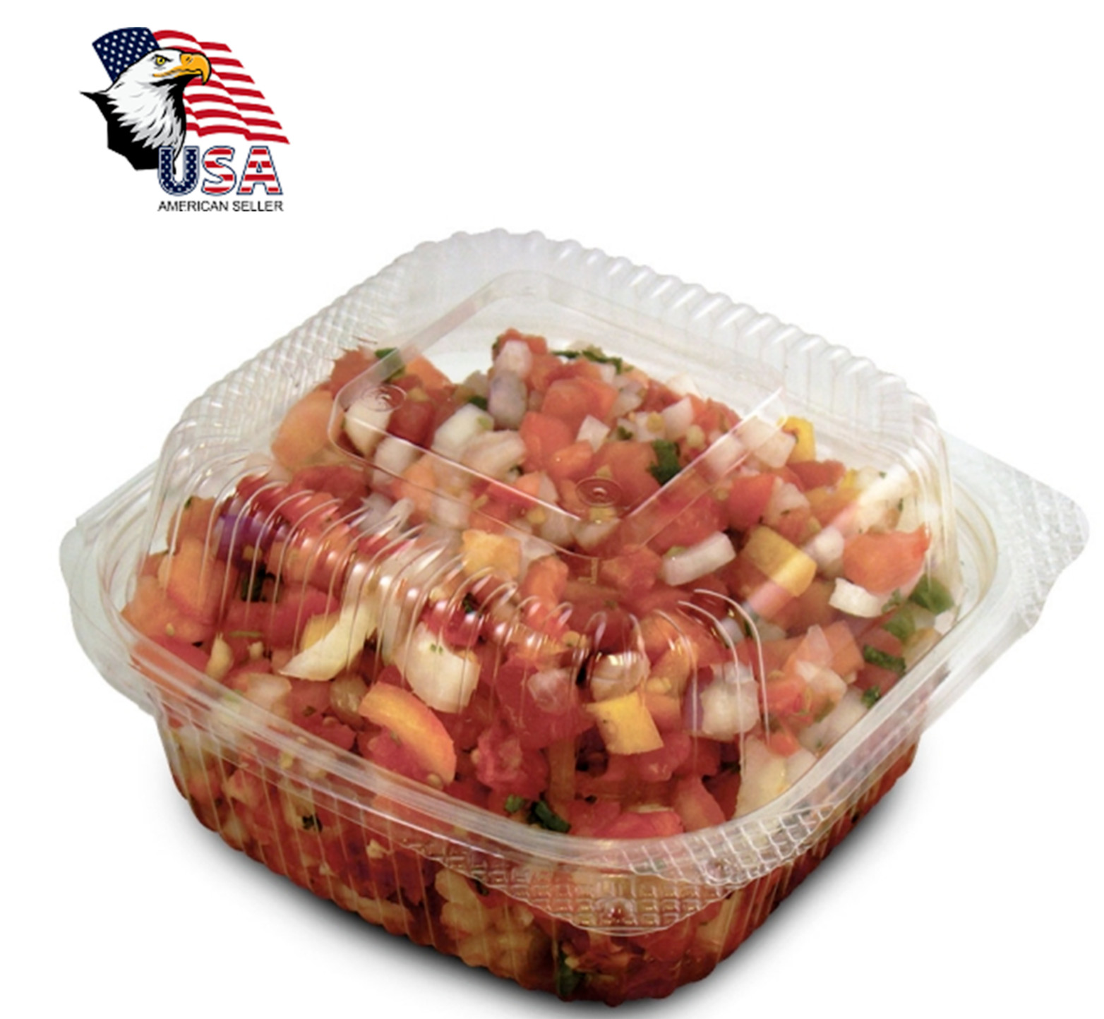Dart 6″ Clear Hinged Plastic Food Take Out To-Go / Clamshell Container 100 Pack