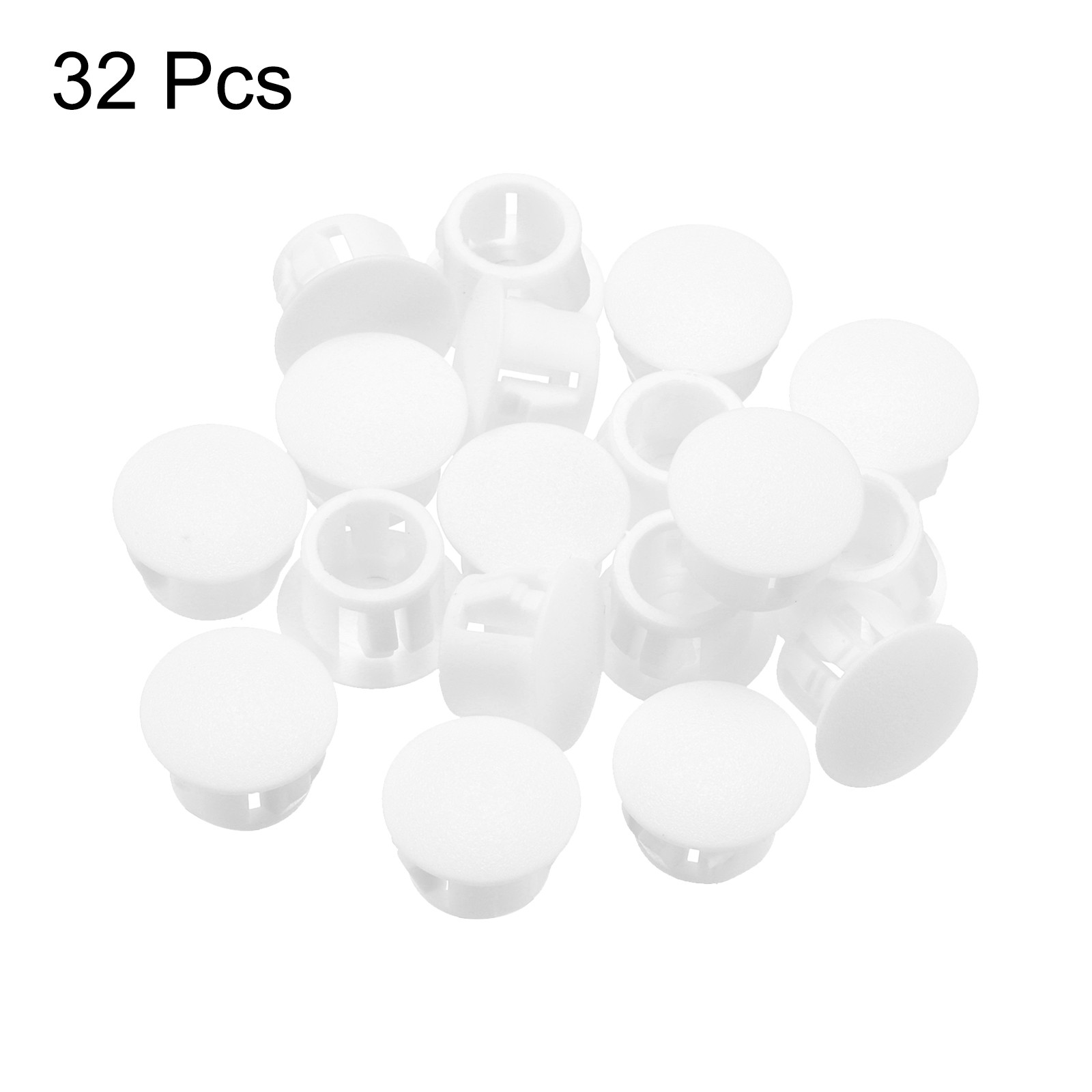 32Pcs 11mm(4/9″) White Nylon Plastic Round Locking Hole Plugs Insert End Caps