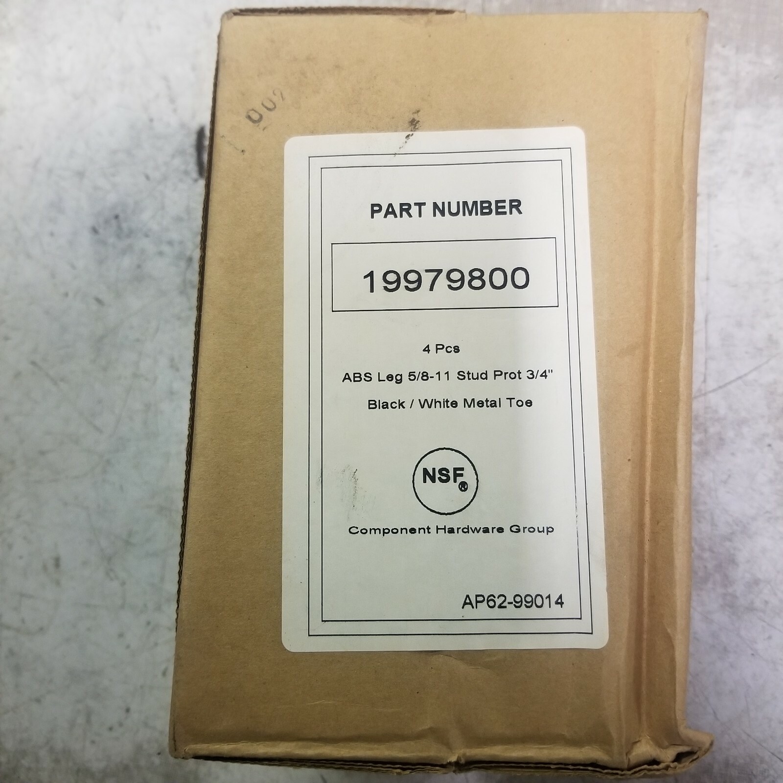 COMPONENT HARDWARE GROUP PN:19979800 4 PCS. ABS LEG 5/8-11 STUD PROT 3/4″ BLACK