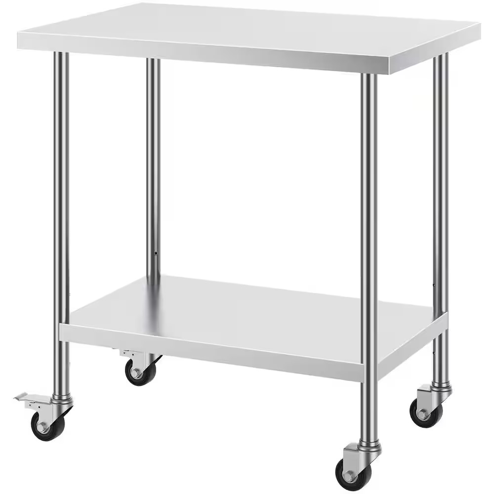24 X 36 X 38 In. Stainless Steel Work Table, Heavy Duty Kitchen Prep Table with