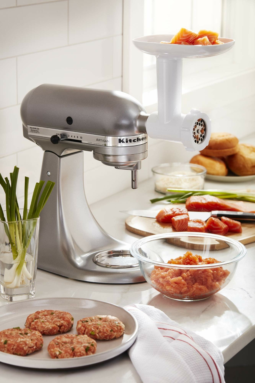KitchenAid RKSMFGA Food Grinder Attachment, White Used