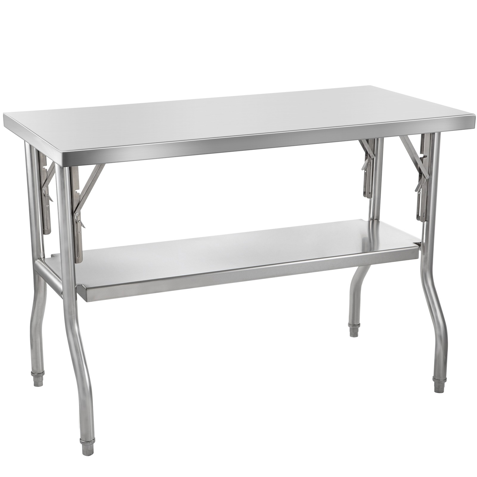 VEVOR Commercial Stainless Steel Folding Work Prep Tables Open Kitchen 48×24 In