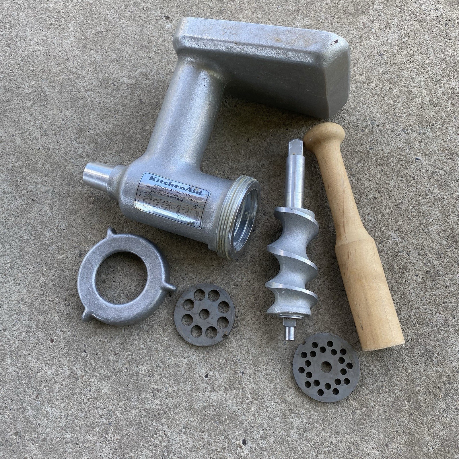 Vintage KitchenAid Hobart Chopper Meat Grinder IRON Aluminum Attachment No Knife