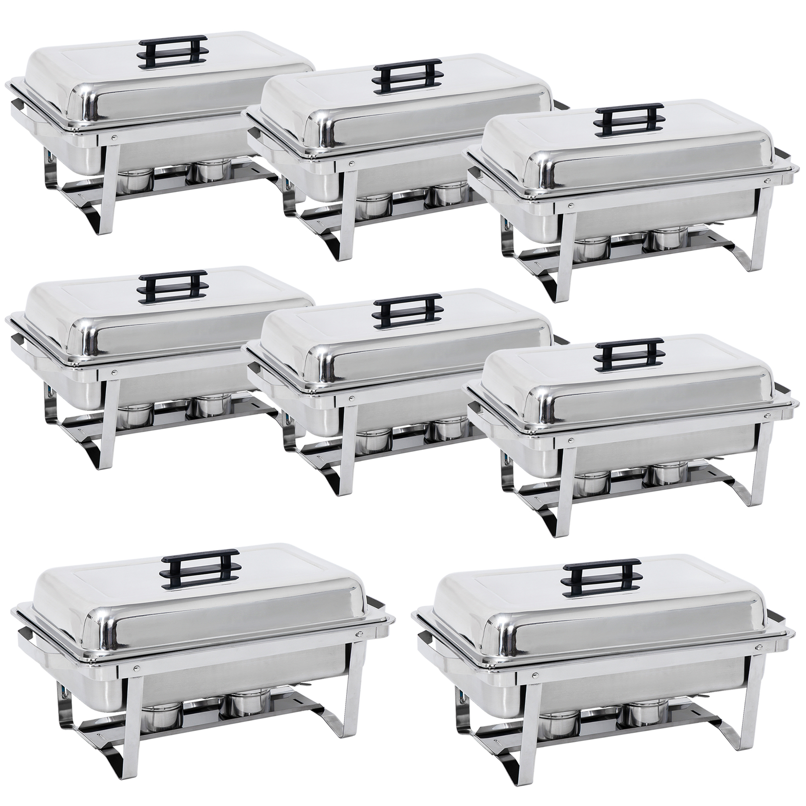 8 Pack Stainless Steel Chafer Chafing Dish Sets Catering Food Warmer 8 QT