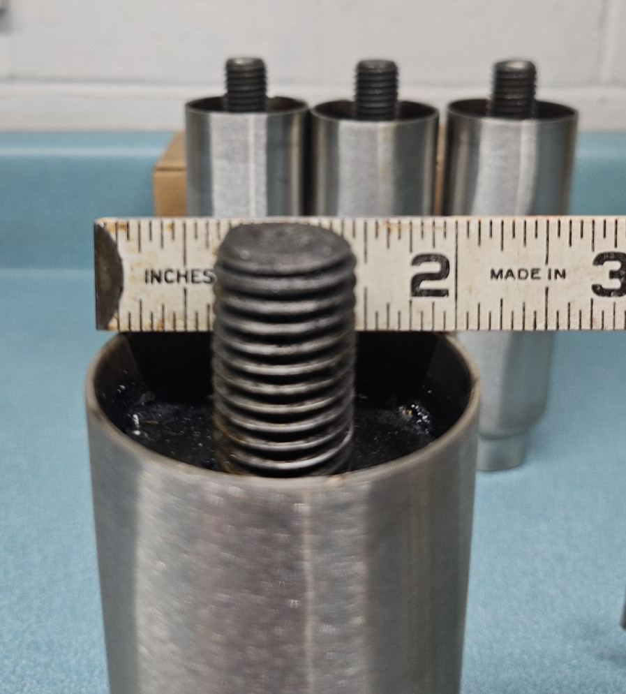Stainless Steel Adjustable Equipment Legs 6″-8″ Satin Finish 3/4″-10 stud (4)