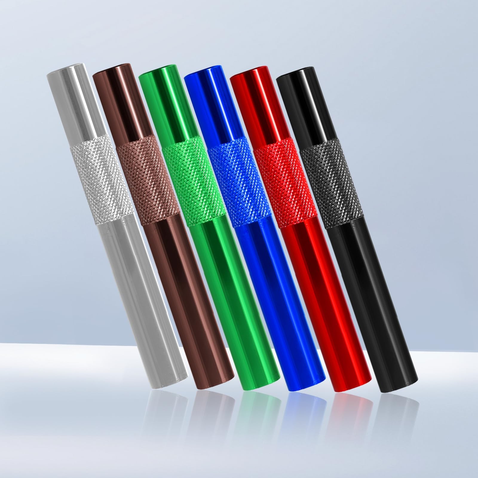 Reusable Metal Straws – 70 mm, Green, Silver, Brown, Blue, Black, Red