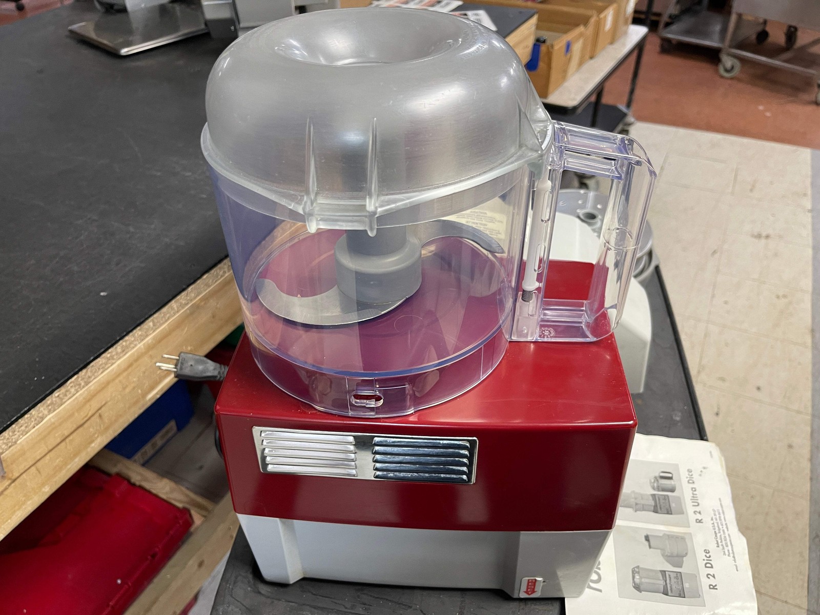 Used Robot Coupe R2 DICE 3qt Food Processor with Continuous Feed and 4 Disc – BB