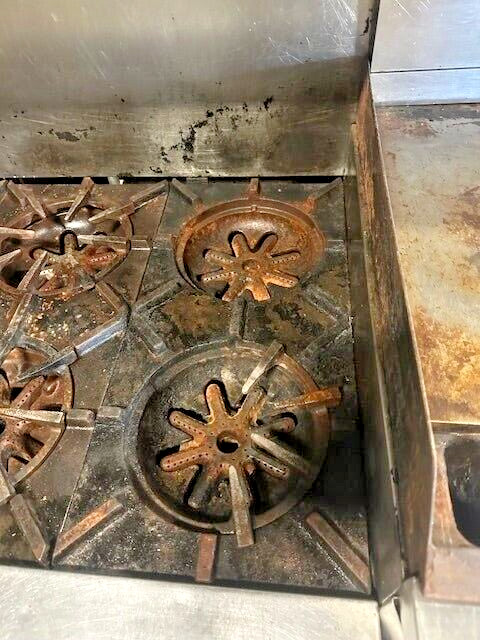 STAINLESS STEEL NATURAL GAS 6 BURNER 1 GRIDDLE/GRILL DOUBLE OVEN COMBO