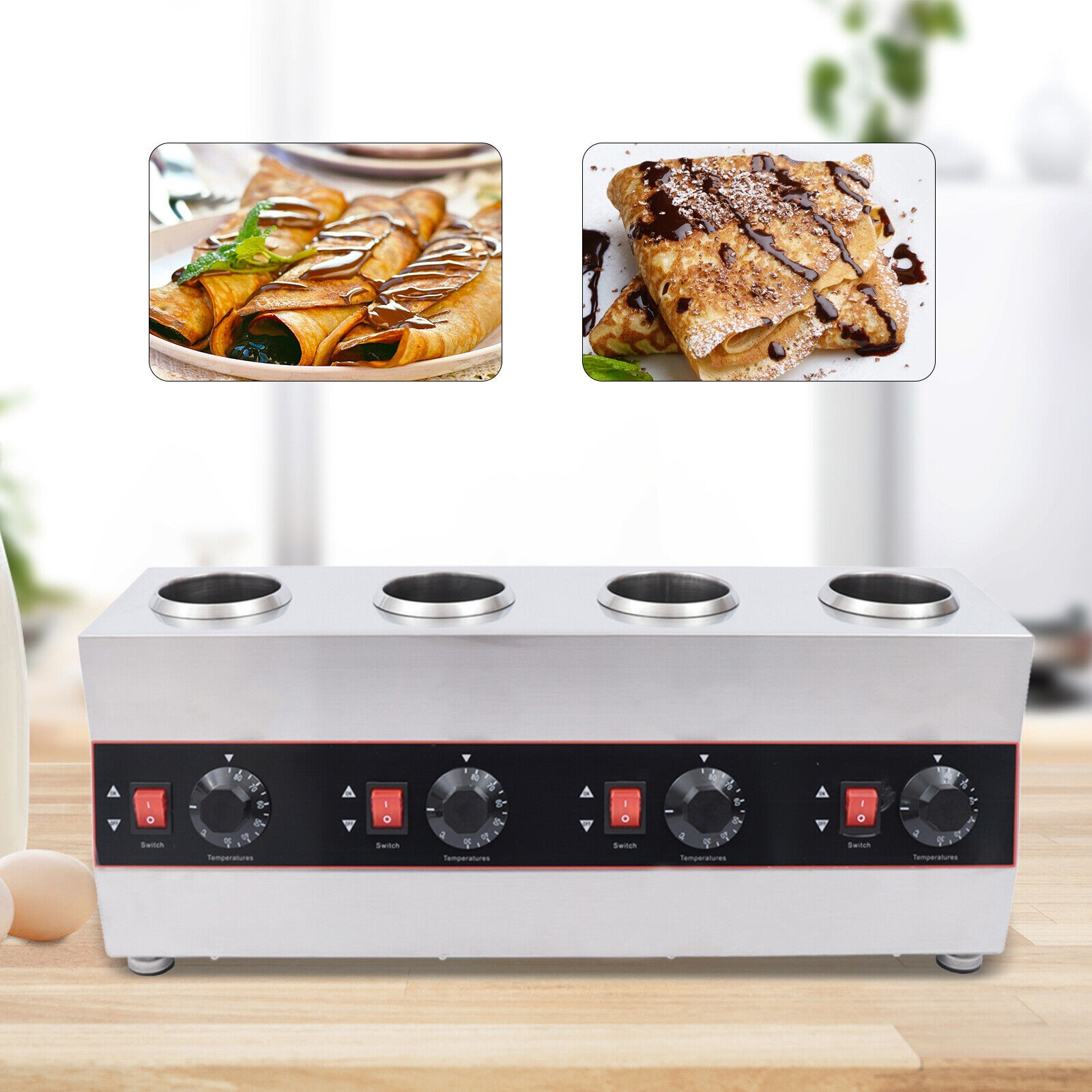 2600ML Commercial Electric Sauce Bottle Warmer Dispenser With 4 Squeeze Bottles