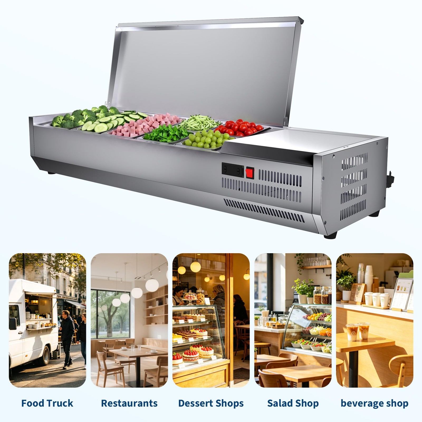 Prep Station, W Countertop Refrigerated Preparation Table, with One 1/3 Pan 130