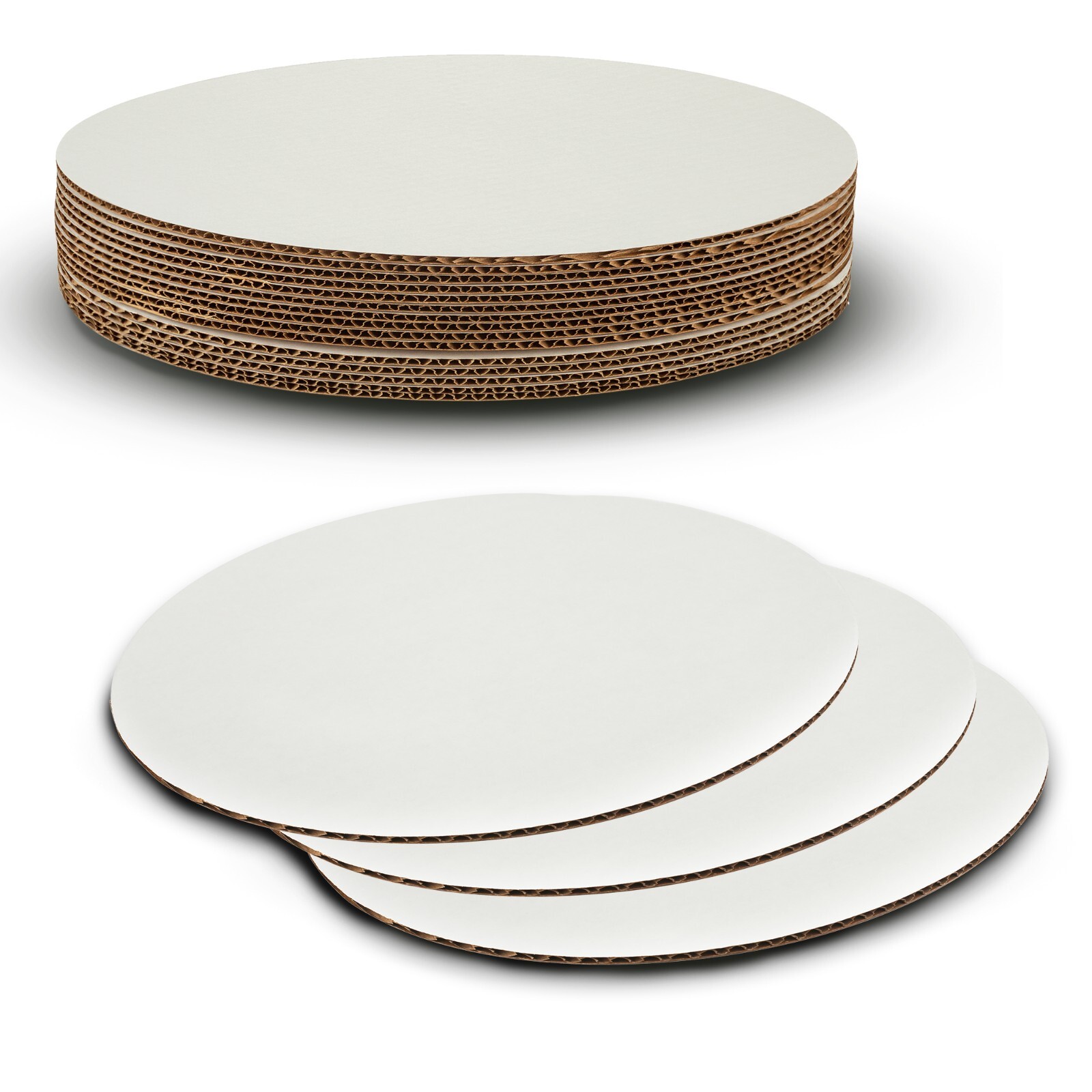 MT Products White Corrugated Cardboard Cake Boards 14″ Round – Pack of 15