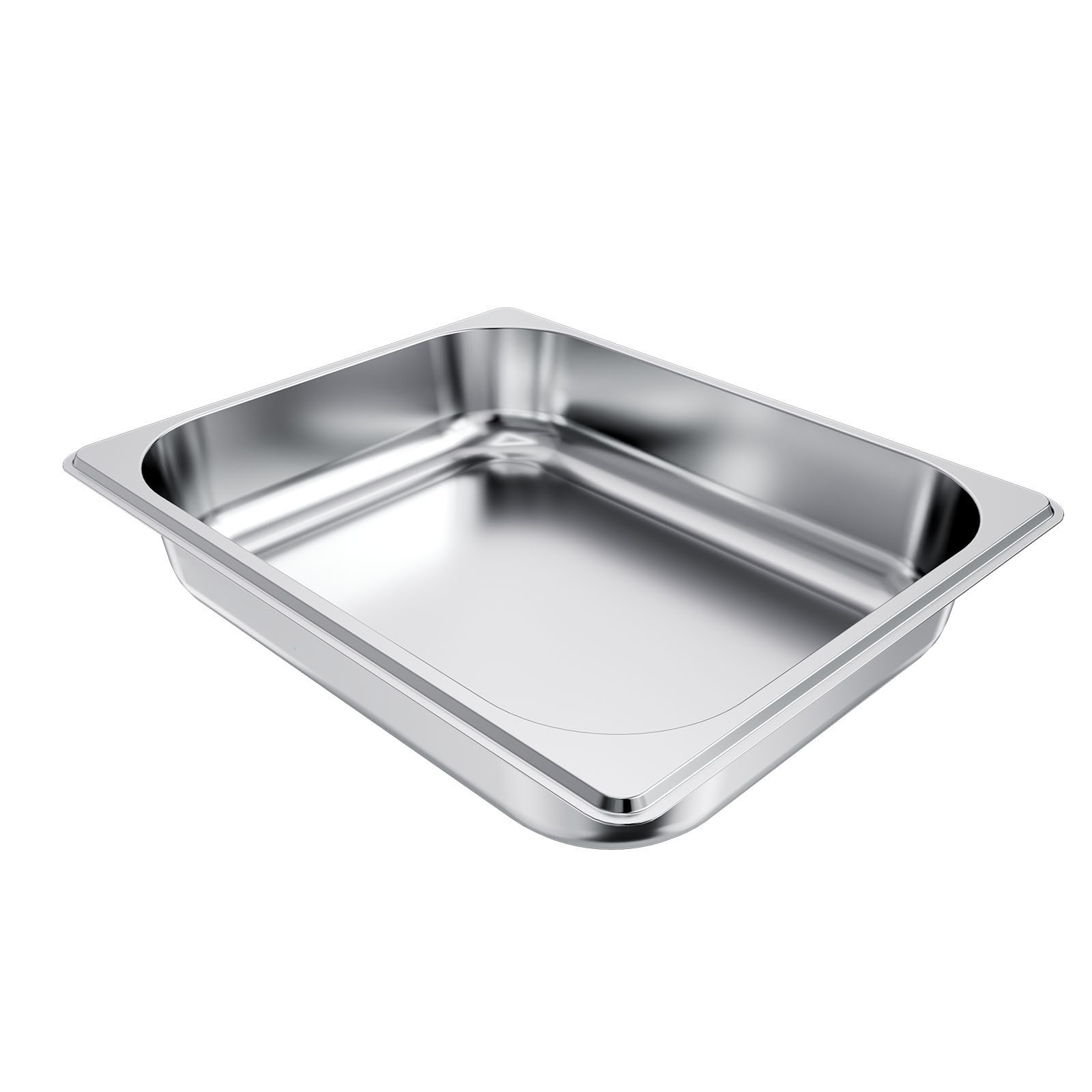 Uimoso 1/2 Size Stainless Steel Hotel Pans, 2.5-Inch Deep, Set of 4