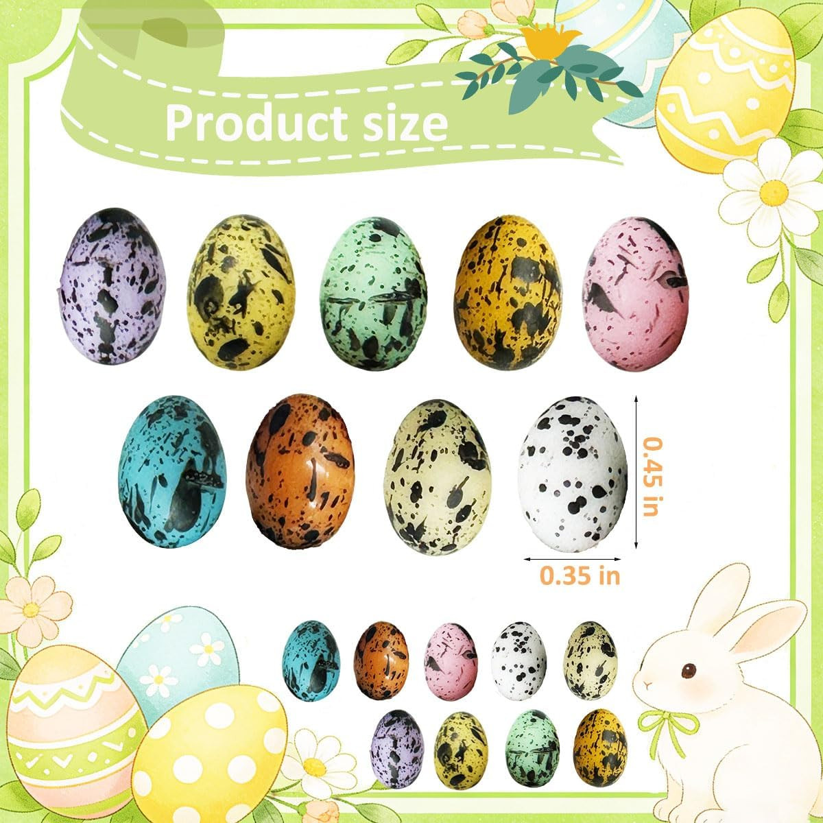 Artificial Mini Easter Eggs, 60 Pcs Resin Decor for Crafts and Spring Events