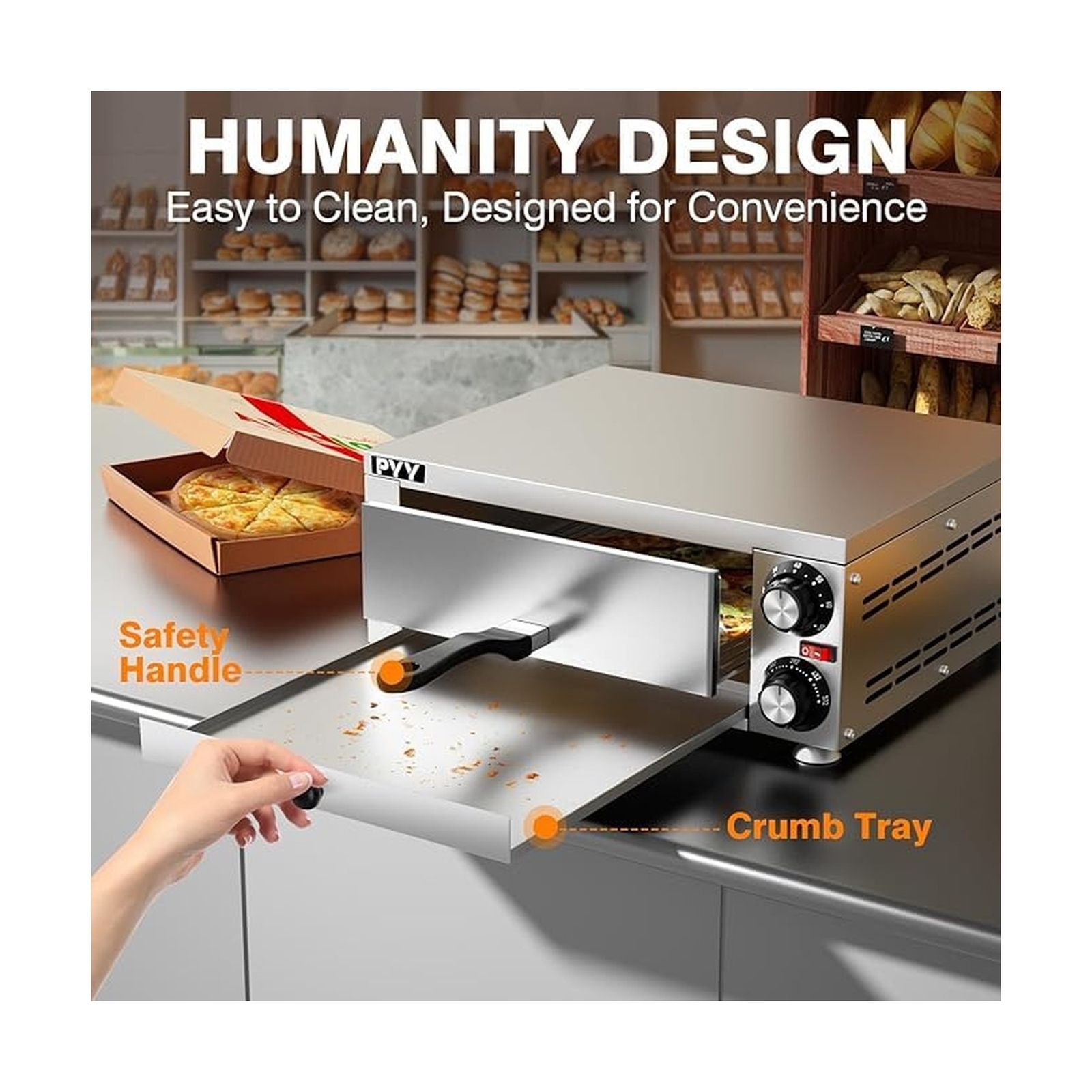 PYY Pizza Oven Indoor Electric Pizza Oven Countertop Commercial Pizza Oven wi…