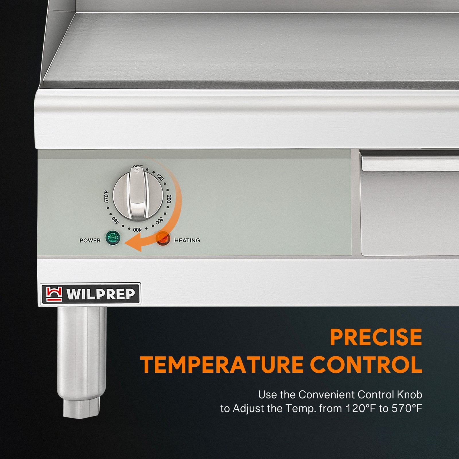 Wilprep 16″ Electric Countertop Griddle – 110V, 1750W, Used