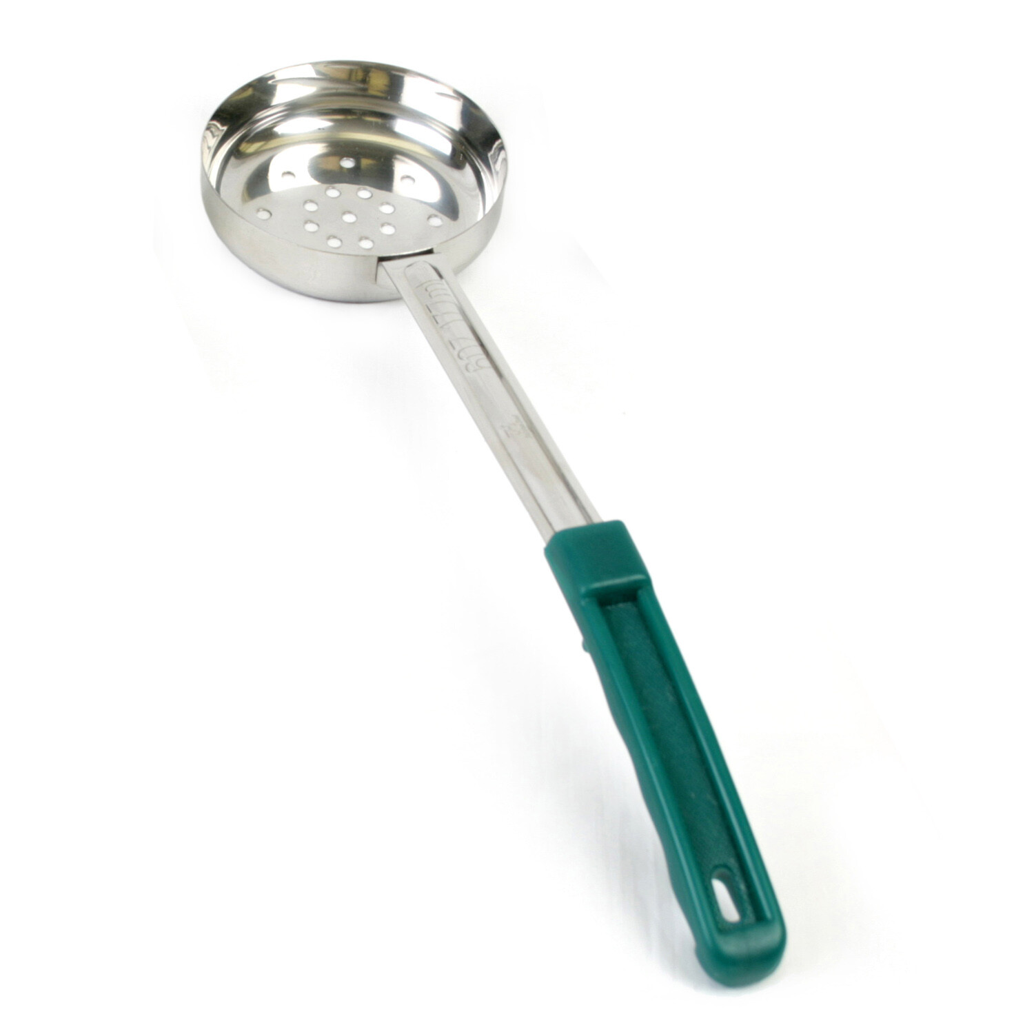 6 OZ LADOON PLASTIC 2 PC HANDLE PERF, GREEN LOT OF 12 (Ea)