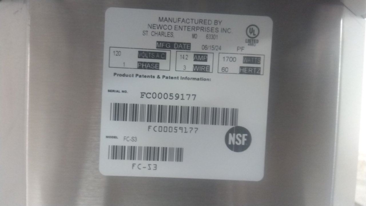 Newco Coffee FCS-3 120VAC 1700W 0.5 GPH Direct Line Coffee Brewer