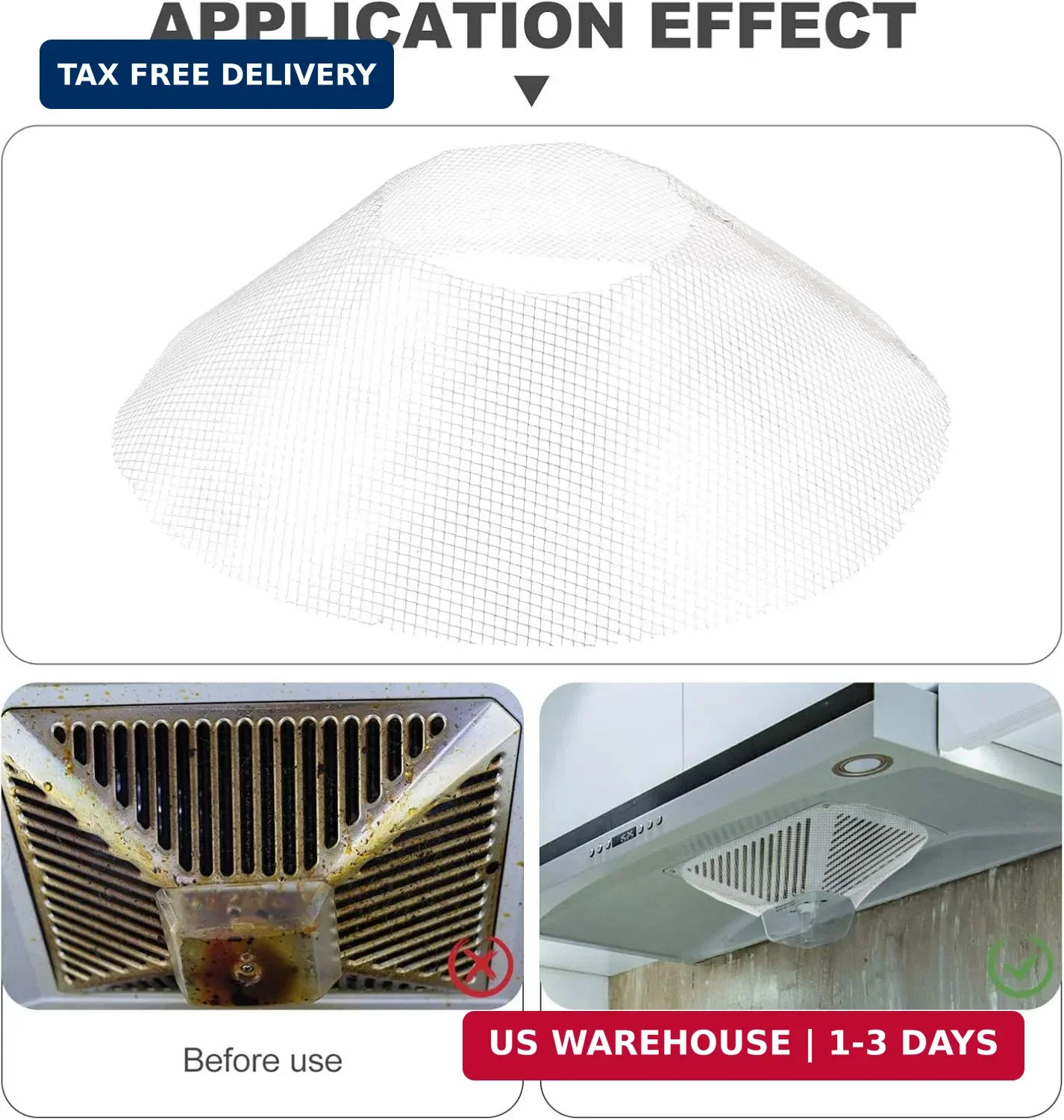 DOITOOL Round Range Hood Grease Filter – 10 Pcs Mesh Stove Hood Oil Catcher Oil