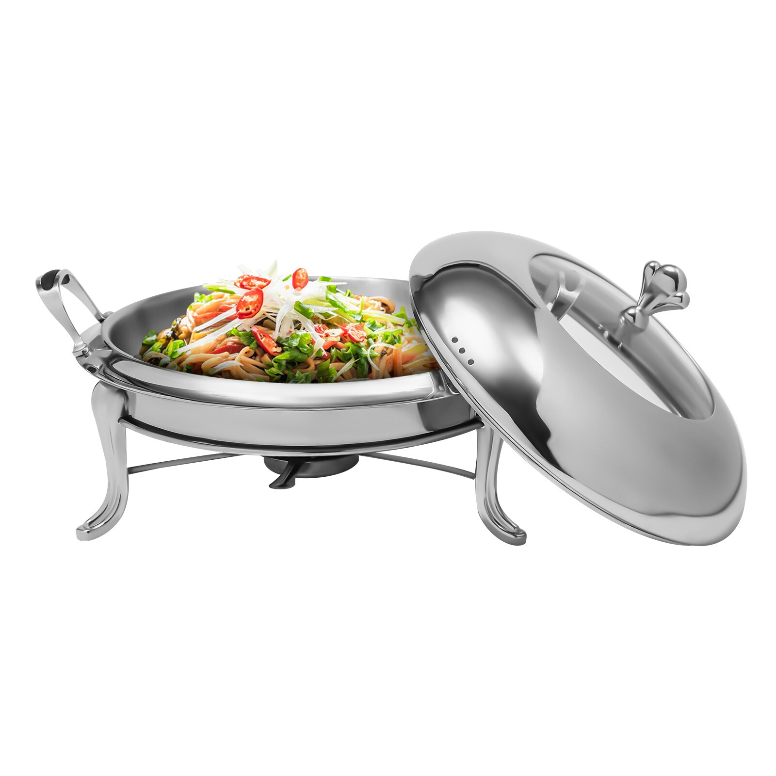 2.5L Round Stainless Steel Chafing Dish Set – Elegant Buffet Warmer