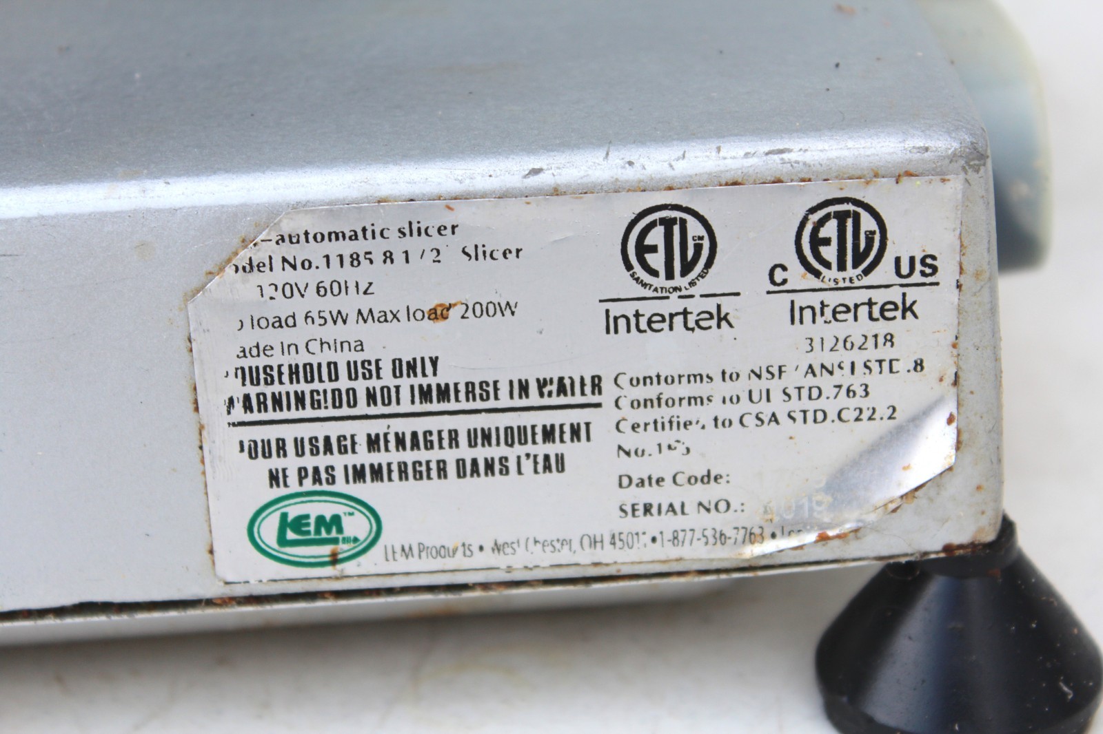 LEM 8.5″ Commercial Electric Meat Slicer- Semi Automatic- Deli- Model 1185