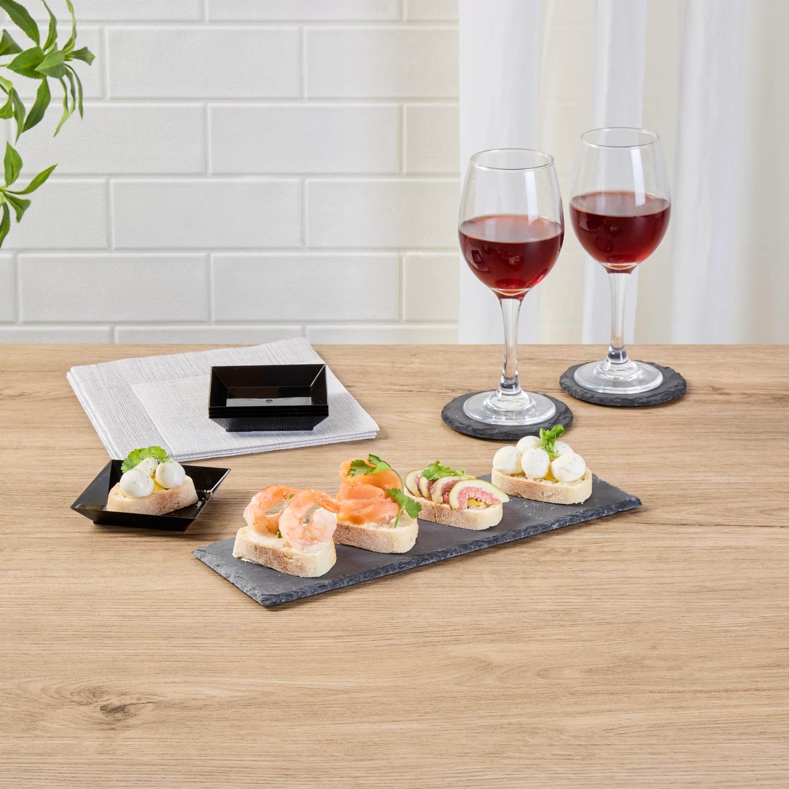Restaurantware Rectangle Slate Platter 1 Count 11.8 X 3.9 Inch