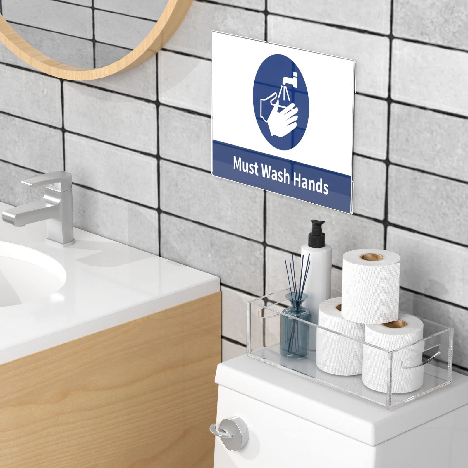 HIIMIEI Acrylic Wall Sign Holder 8.5 x 11 Inches Horizontal 12 Pack, Clear Pl…